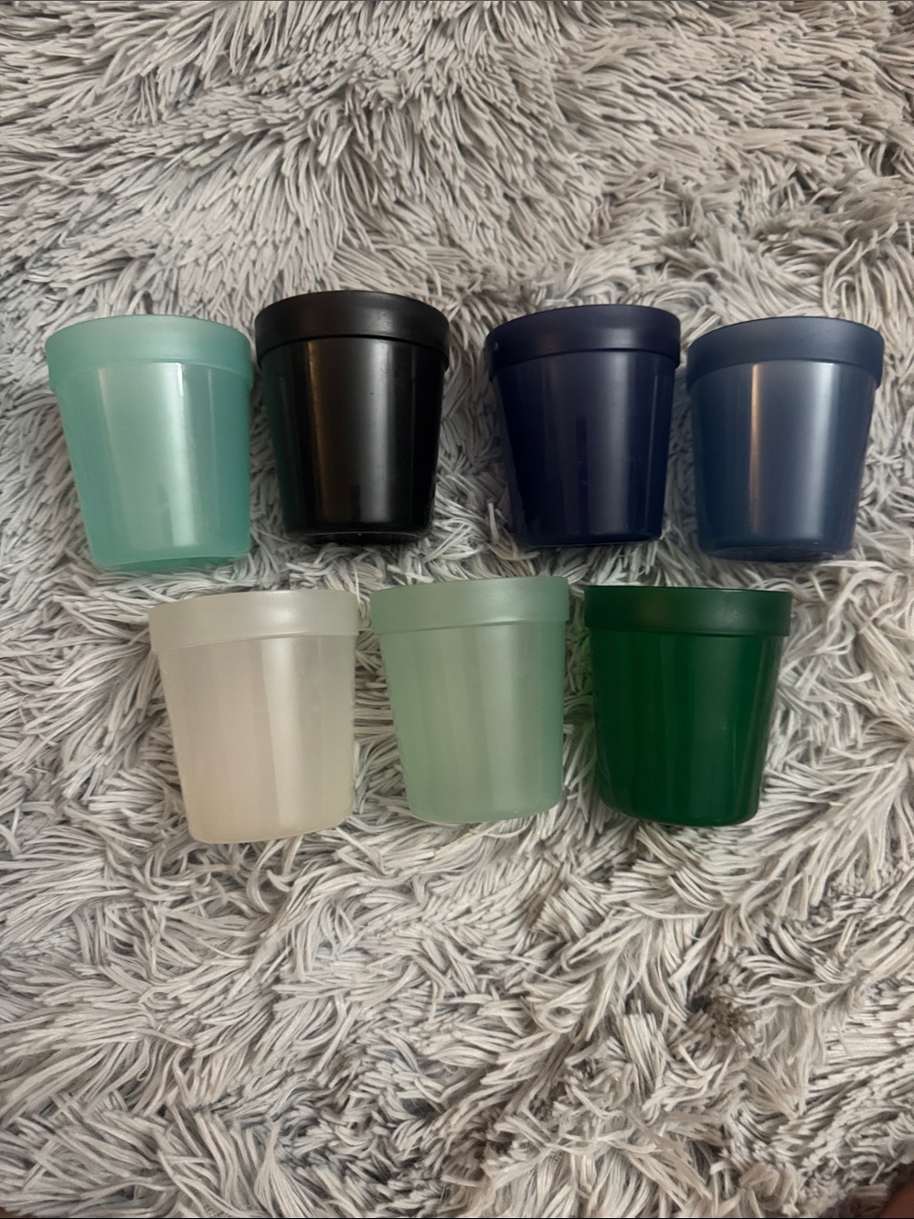 Pillowfort 7 Assorted Plastic Shot Glasses – Set of Colored Tumblers